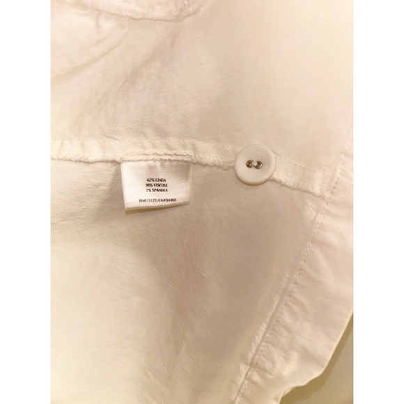 EILEEN FISHER Italian Linen Blend collared Shirt Jacket SZ: Large - Picture 4 of 10